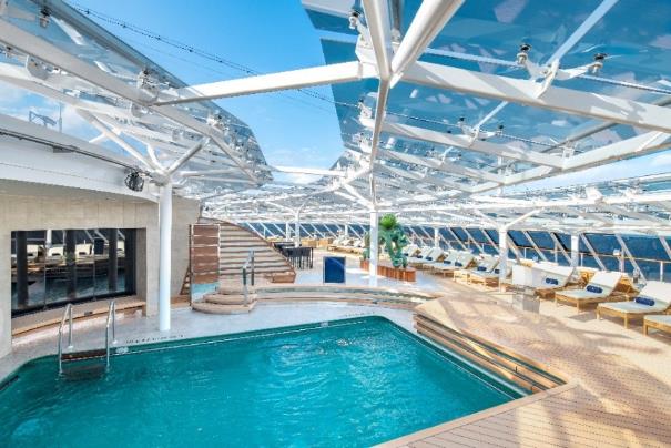 A pool inside a building Description automatically generated