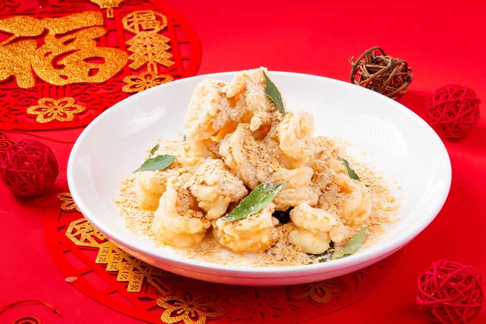 麦香明虾球